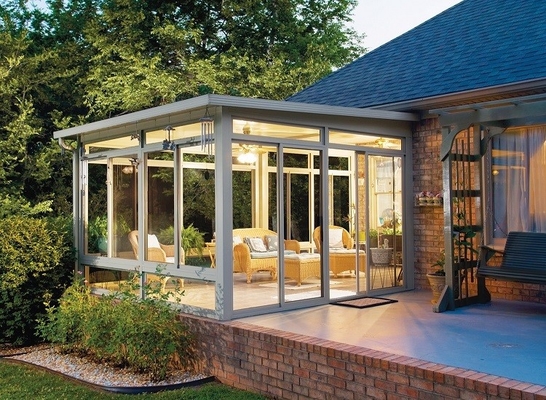 Εμπορικό Sunroom Αλουμινίου κράμα υλικό πλαίσιο Εύκολη συναρμολόγηση Curved Lowes μοναδικό γυαλί
