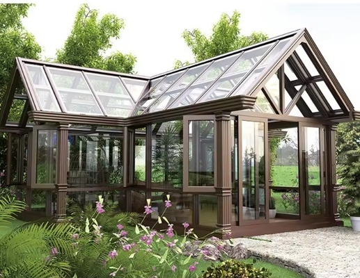 Εμπορικό Sunroom Αλουμινίου κράμα υλικό πλαίσιο Εύκολη συναρμολόγηση Curved Lowes μοναδικό γυαλί
