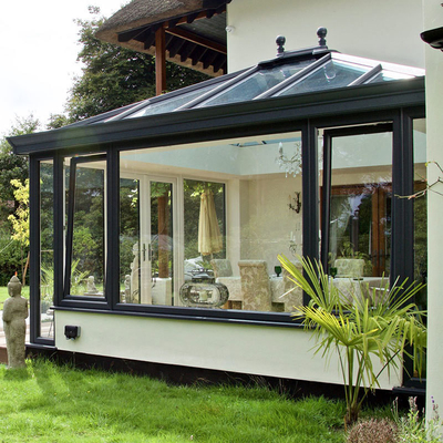 Εμπορικό Sunroom Αλουμινίου κράμα υλικό πλαίσιο Εύκολη συναρμολόγηση Curved Lowes μοναδικό γυαλί