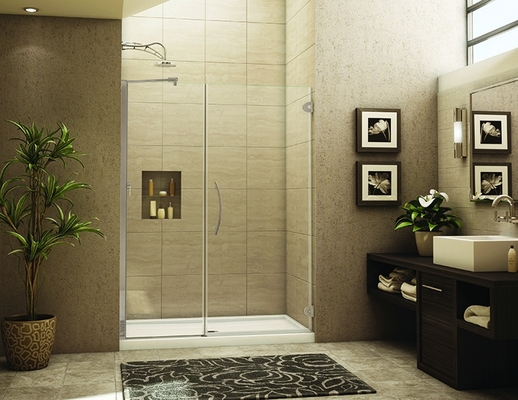 Σύγχρονο διπλό γυαλί πορτών ντους άξονα Frameless αργιλίου