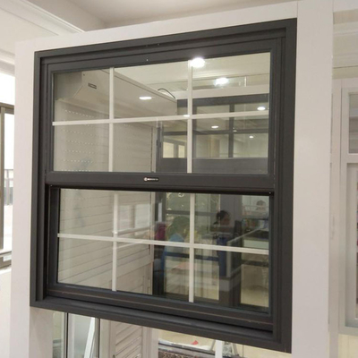 Soundproof μετριασμένο γυαλιού κάθετο γλιστρώντας θερμικό σπάσιμο παραθύρων αργιλίου ενιαίο διπλό κρεμασμένο
