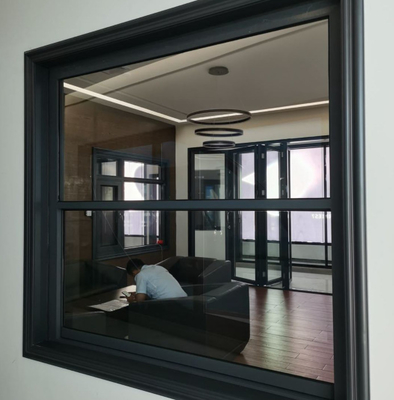 Soundproof μετριασμένο γυαλιού κάθετο γλιστρώντας θερμικό σπάσιμο παραθύρων αργιλίου ενιαίο διπλό κρεμασμένο